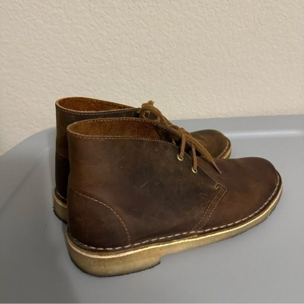 Clarks Women's Desert Boot Ankle Bootie Chocolate Brown Leather Size 7 - Picture 5 of 9